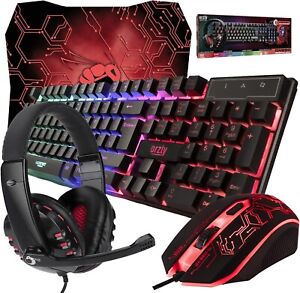 Hornet RX-250 Gaming Keyboard and Mouse with MousePad & Gaming Headset, Wired