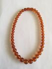 Vintage Natural Baltic Amber Honey Ball Beads 18 in / 33 gr Necklace 