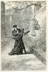 VIUDA ALCANZANDO ESPÍRITU NIÑO - Francia - Grabado 1899, Adrian Marcel - Imagen 1 de 5