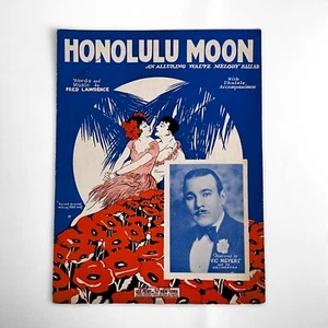 Partituras vintage de Honolulu Moon 1926 Vic Meyers - Imagen 1 de 4