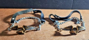 2 RYK Van Brouwer Harley Davidson Metal Eagle Adjustable Boot Chain Straps 1993 - Picture 1 of 20