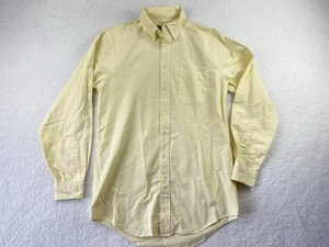 Camisa Lands End Para Hombre Grande Alta 15 36 Amarilla Oxford Abotonada Desteñida De Colección - Imagen 1 de 7