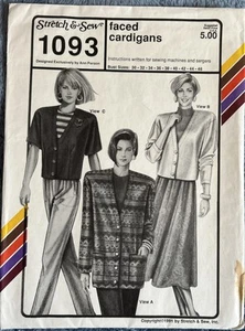 PATRÓN ELÁSTICO Y COSTURA #1093 CÁRDIGANS FACED - Mujer Talla Busto 30-46 - Sin cortar - Imagen 1 de 2
