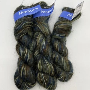 Berocco Memoirs Garn Wolle Mohair Frankreich 50g 7704 grün blau braun 3 Knäuel - Bild 1 von 4