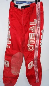 O'NEAL BULLET RACEWEAR VINTAGE RED HONDA MOTORCROSS PANTS 34" FINLAND - Picture 1 of 9