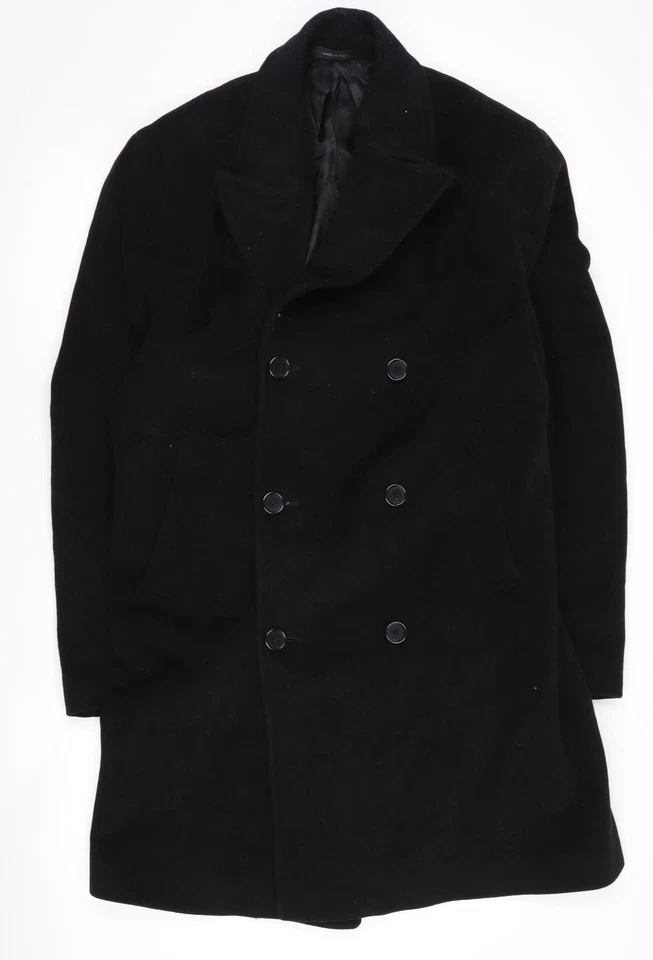 Marks and Spencer Men's Black Pea Coat Medium - Image 1 of 4