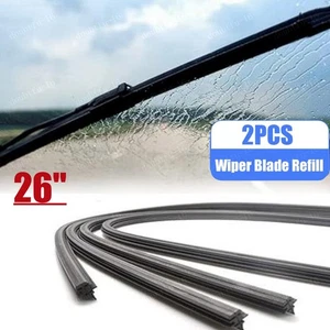 2 Piezas 26"" 6mm Coche SUV Silicona Sin Marco Limpiaparabrisas Recarga Universal - Imagen 1 de 9