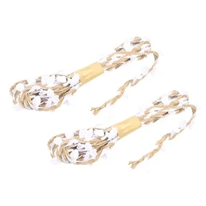 2Pcs 6.6ft 5mm Burlap Leaf Ribbon Vine Natural Jute Rope Twine, White - Picture 1 of 7