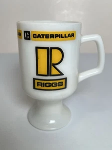 Federal Vintage MILCHGLAS RIGGS RAUPE Standfuß Kaffee Promo Becher Tasse - Bild 1 von 5