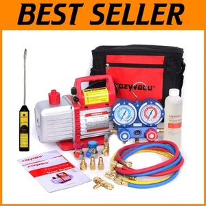 Complete Auto AC Repair Tool Kit with Vacuum Pump - Picture 1 of 8
