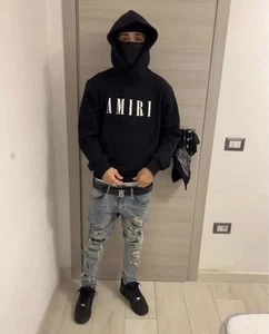 AMIRI Top Uomo Nero Felpa con Cappuccio Edizione Limitata VHTF Raro Prodotti Popolari Fas - Foto 1 di 4