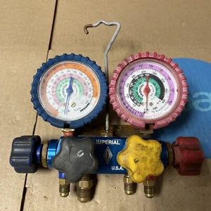 IMPERIAL Mechanical Manifold Gauge Set - 4-Valve / Blue/Red - Picture 1 of 11