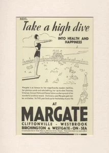 Margate, Kent um 1950 Reproduktion Urlaubsanzeige für Urlaub am Meer  - Bild 1 von 1