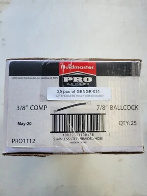 25 FLUMASTER PRO1T12 12 «из нержавеющей стали шланг туалетные разъемы 3/8 COMP x 7/8 - Изображение 1 из 3