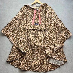 JOULES PONCHO Raincoat CAPE Brown Waterproof Leopard Animal Print SMOCK Packable - Picture 1 of 8