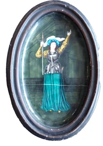 PLAT en faïence 19è par LEON SAZERAT limoges XIX jeanne d'arc majolica barbotine - Imagen 1 de 13