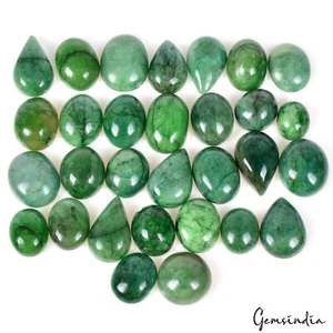 280 Ct 30 Pcs Natural Emerald Brazilian Mix Cabochon Loose Jewelry Gemstones Lot - Picture 1 of 4