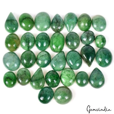 Lote de piedras preciosas sueltas de joyería cabujón mezcla brasileña esmeralda natural 30 piezas 280 quilates Foto 1 de 4