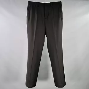 HELMUT LANG Talla 34 Pantalón De Coche Negro De Lana Con Cremallera - Imagen 1 de 5