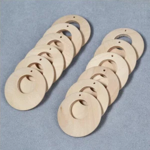 Unpainted Natural Flat Round Wooden Beads DIY Earring Unfinished Jewelry Making  - Picture 1 of 3