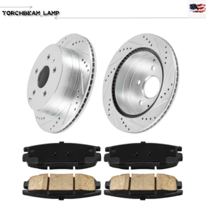 Rotores traseros perforados + pastillas de freno 55178/D1275 para Chevy Equinox GMC Terrain 10-17 - Imagen 1 de 12