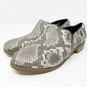TOMS Snake Embossed Leather SHAYE Shoes Size 6.5 B Low Slip On Loafers NEW - Picture 1 of 8
