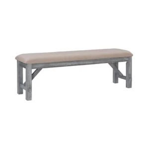Powell Company Bench 60"W x 16.25"D x 20" Upholstered Polyester Weathered Grey - Picture 1 of 10
