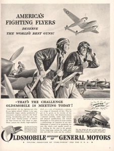 Oldsmobile: Americas Fighting Flyers 1942 anuncio impreso vintage - Imagen 1 de 1