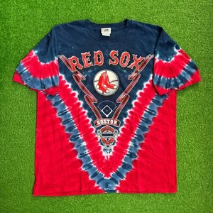 T-shirt Boston Red Sox Tie Dye Lee MLB anni 90 taglia XL extra large nuova con etichette! - Foto 1 di 5