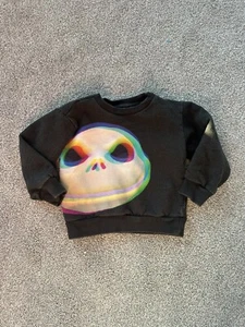 DISNEY Night Before Christmas Black Kids Sweatshirt Jake Skellington Youth XS - Picture 1 of 3