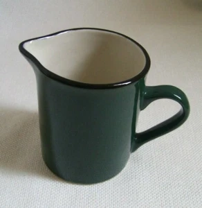 by Gibson Designs Ceramic Creamer Hudson Spruce  Green with Black Trim New  - Picture 1 of 12