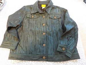 Ruby Rd Dark Blue/Green Jacket ~ Size 8 Petite - Picture 1 of 1