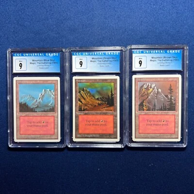 MTG Unlimited All Three Mountain Versions All Mint CGC 9 's    1993 - Image 1 of 2