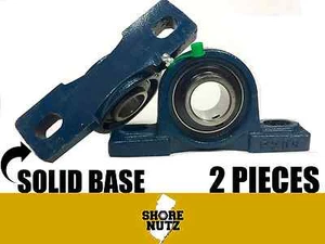 (2 PCS) 2-11/16" Pillow Block Bearing, UCP214-43 Solid Base P214 - Picture 1 of 2