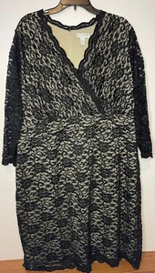 NWT Charter Club "Alpine Chalet" Black Lace Overlay Evening Dress Size 3X $109 - Picture 1 of 5