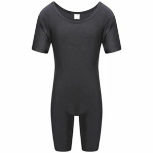 All In One Black Full Swim Suit Girls Sports School Dance Gymnastics Legsuit - Picture 1 of 1