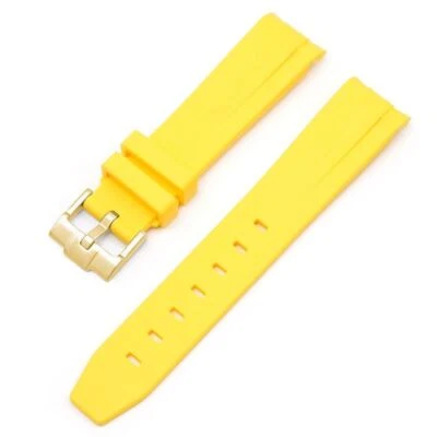 Correa de reloj de silicona para reemplazar correa de muñeca extremo curvo hebilla de acero para hombres 20 mm-22 mm Foto 1 de 4