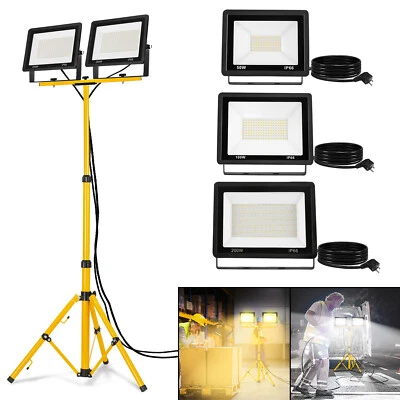 50W 100W 200W LED Scheinwerfer Spot-strahler SMD Fluter Flutlicht mit Stativ A++ - Bild 1 von 4