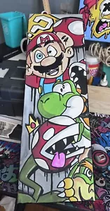 8 X 24 Inch Mario Mushroom Fanart Graffiti Canvas Acrylic Shortiez Ink Simpsons - Picture 1 of 1