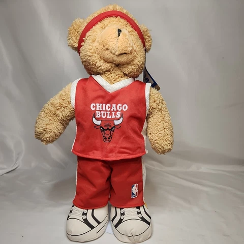 NBA Chicago Bulls Teddy Bear Plush 18" Tall with Warm-ups and Shoes New w/ Tags Cover