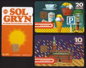 Beautiful Chip Cards From Denmark Special Price 3 Different MINT Phone Card - Picture 1 of 2