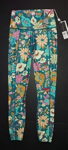 ❤️Nuovi con etichette Beach Bunny B Fit Spencer Leggings Activewear Verde Blu Multi Floreale S - Foto 1 di 9