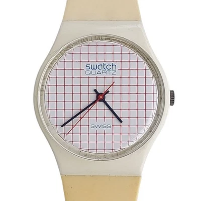 Vintage Swatch Watch TENNIS GRID GW100 1983 Standard Gents Rare Swiss Quartz  - Image 1 of 4