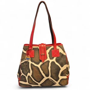 DOONEY & BOURKE Giraffe BEUTELTASCHE Ente Anhänger SCHLÜSSELETUI Vachetta LEDER Serengeti - Bild 1 von 2