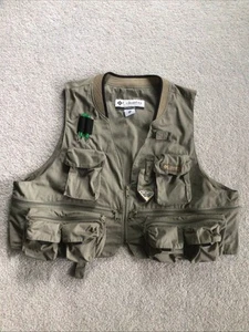 Columbia PFG hellgrün Angeln Utility Weste Herren Herren Größe XXL Fliegenwerfen - Bild 1 von 7