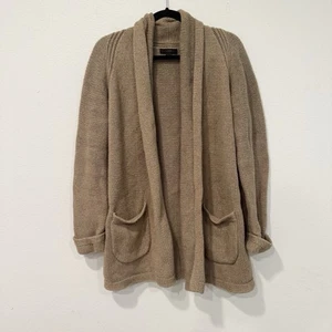 J. Crew Tan Long Line Cotton Wool Blend Cardigan M - Picture 1 of 5