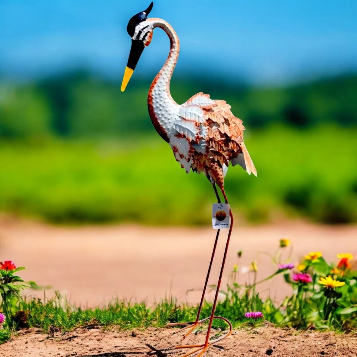 Gartenfigur Flamingo Aus Metall – 59 Cm Hoch, Handgefertigt, Wetterfest