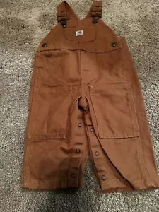 NWOT Carhartt Boys 9 Month Bib Overalls Tan RN 13706 - Picture 1 of 6