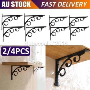 2X 4X Shelf Brackets Wall Floating Shelves Rack Holder Wall mounted Brace - Picture 1 of 12