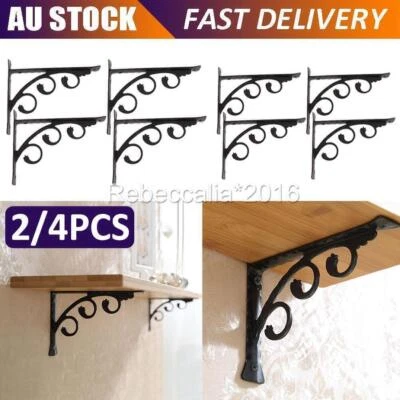 2X 4X Shelf Brackets Wall Floating Shelves Rack Holder Wall mounted Brace - image 1 of 4